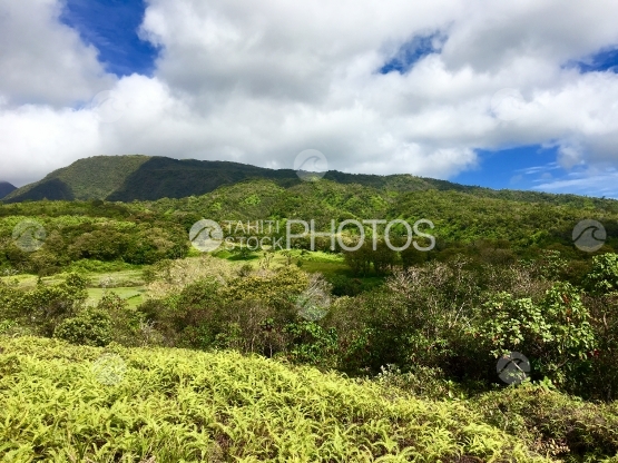 Tahiti Iti, vue depuis le Palteau de taravao sur les collines