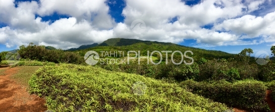 Tahiti Iti, vue panoramique sur les collines du plateau de Taravao