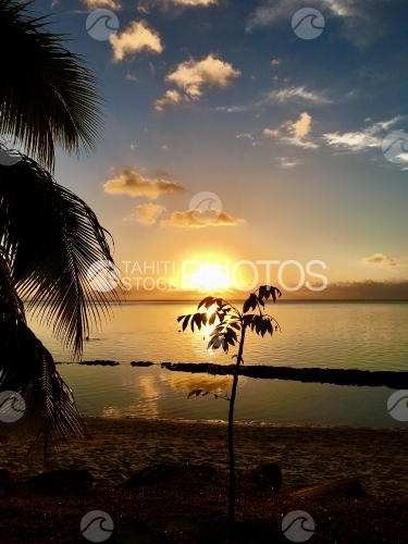 Moorea, soleil couchant sur le lagon