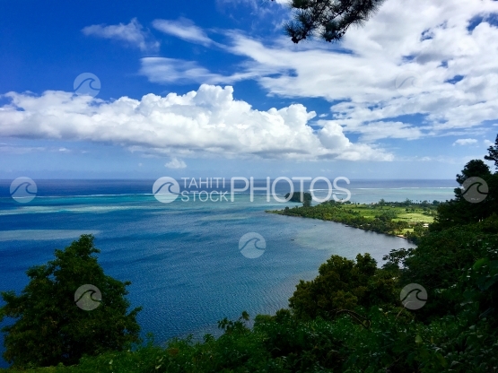 Vue depuis le point de vue au dessus du jardin botanique de Vaipahi