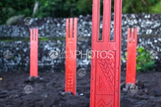 Tahiti, Unu gravé du Marae Arahurahu de Paea