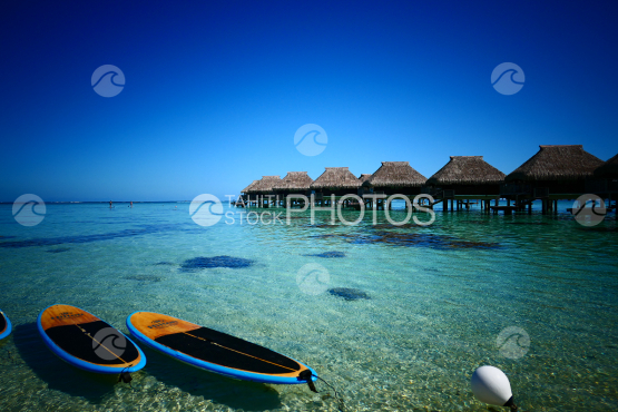 Typical polynesian luxury resort at Moorea