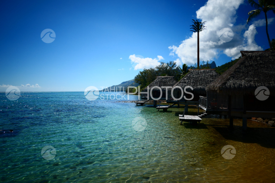 Typical polynesian luxury resort at Moorea