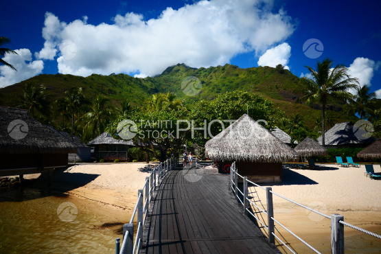 Typical polynesian luxury resort at Moorea
