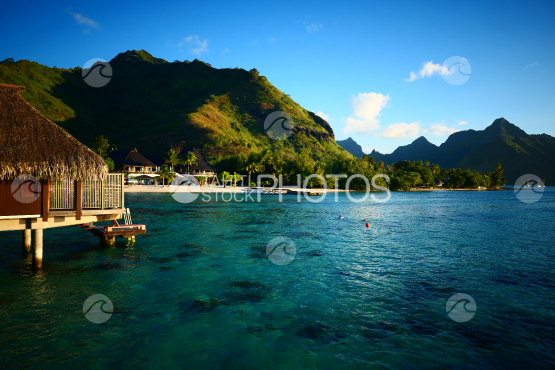 Typical polynesian luxury resort at Moorea