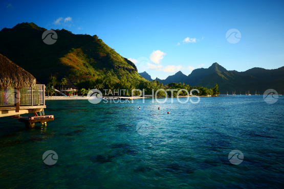 Typical polynesian luxury resort at Moorea