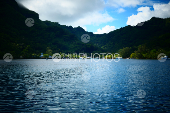 Coast line and lagoon of Huahine
