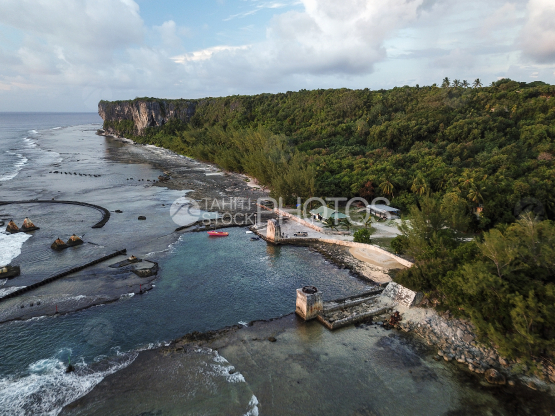 Makatea, vue aérienne du vieil embarcadère