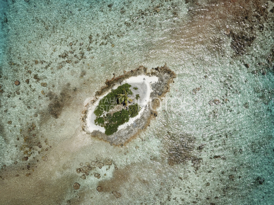 Fakarava, vue aérienne d un ilot dans le lagon