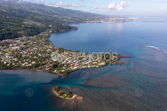 Tahiti, photo aérienne de la Pointe Vénus