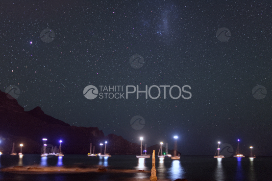 starry sky over taiohae, marquises islands