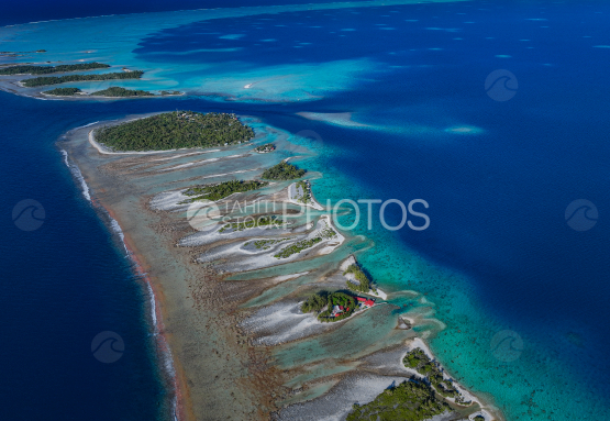 Passe de Tetamanu, Atoll de Fakarava, Polynésie, Aérien