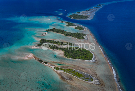 Atoll de Fakarava, Photo aérienne par drone, Passe de Tetamanu